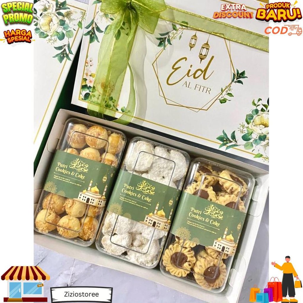 

Ready Stock Hampers Kue Kering Lebaran Get 3 Toples Nastar/Putri Salju/Nutella Cookies/Coklat Stick D Cod