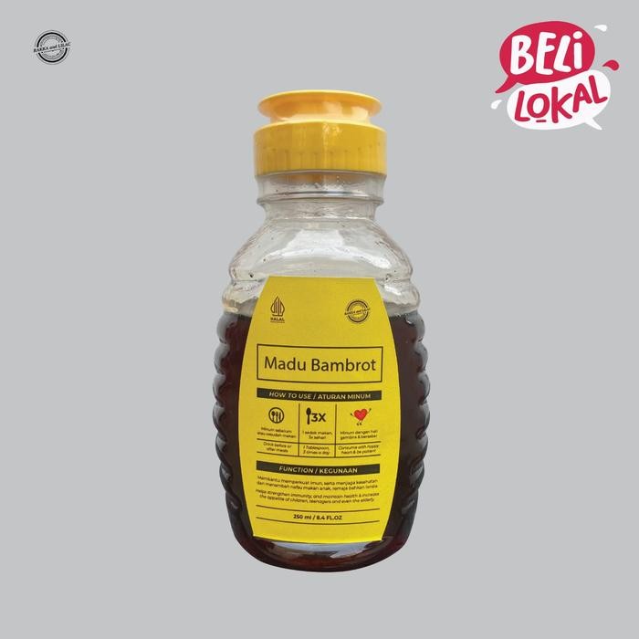 

Madu BAMBROT berisikan madu, lada hitam, sari kurma, kurkuma