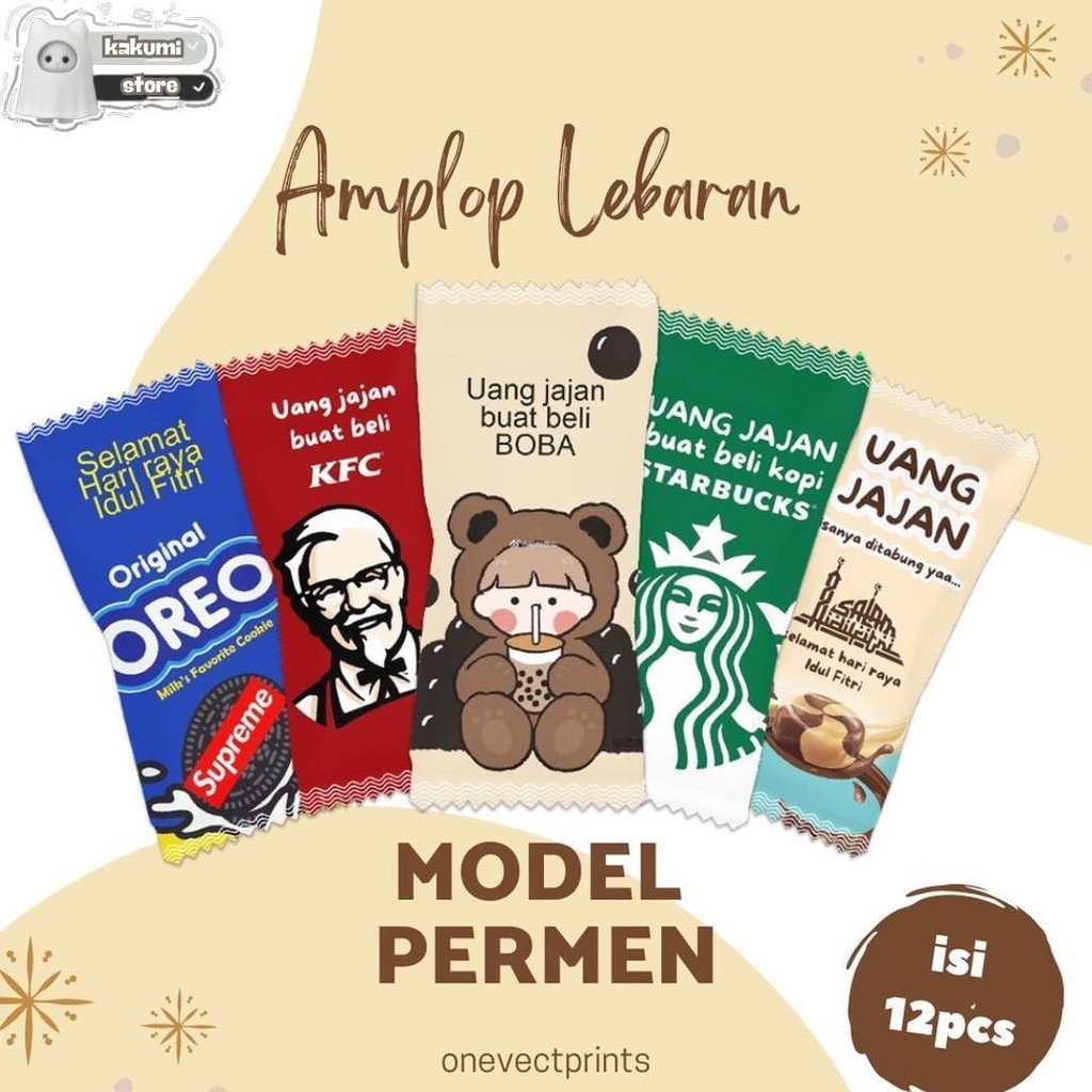 

Isi 12 Amplop Lebaran Viral Model Bungkus Permen S Series Murah