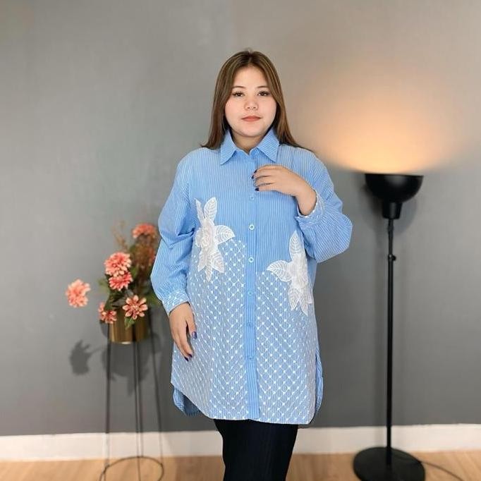 Bp Ellen Tunik Salur Bordir Brokat Bb 60-120Kg Ld 120-130-140 Keti 60-64-66 Wanita Kekinian Terbaru 