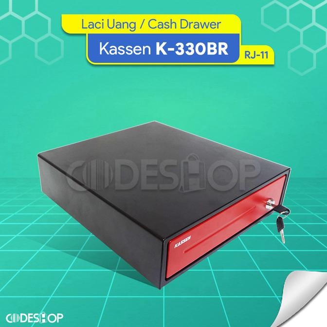 

BEBAS ONGKIR - Laci Kasir Metal Kassen K330 Black Red RJ11