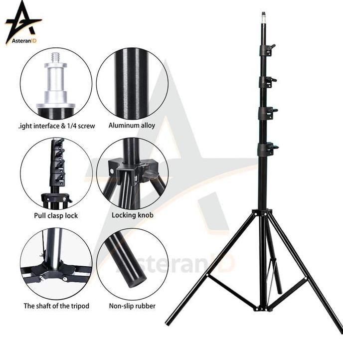 Tripod Light Stand Studio Foto Tinggi Max 3 Meter Tripod Stand Lampu LED Kamera Terlaris