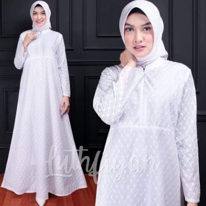 Baju gamis haji & umroh wanita-gamis putih-tanpa BERGO-setelan celana Terlaris