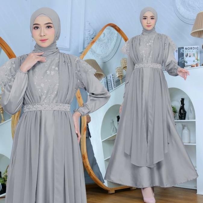 BEST SELLER GAMIS BIRU MUDA WANITA PREMIUM REMAJA BAHAN BABYDOLL TILE MUTIARA JENNA
