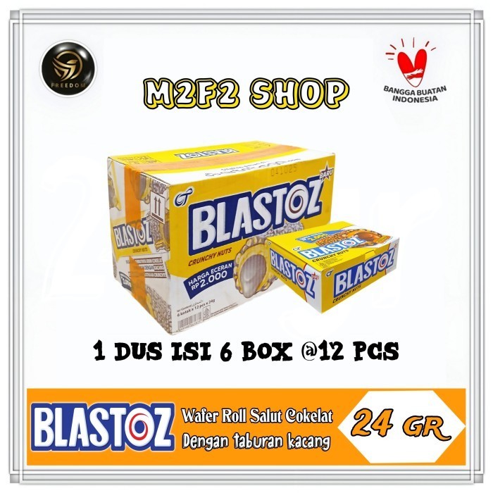 

Tango Wafer Roll Blastoz Crunchy Nuts Krim Cokelat Taburan Kacang - 24 gr (Harga Karton)