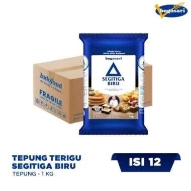 

BOGASARI SEGITIGA BIRU PREMIUM 1KGx12(1KARTON)TEPUNG PROTEIN SEDANG