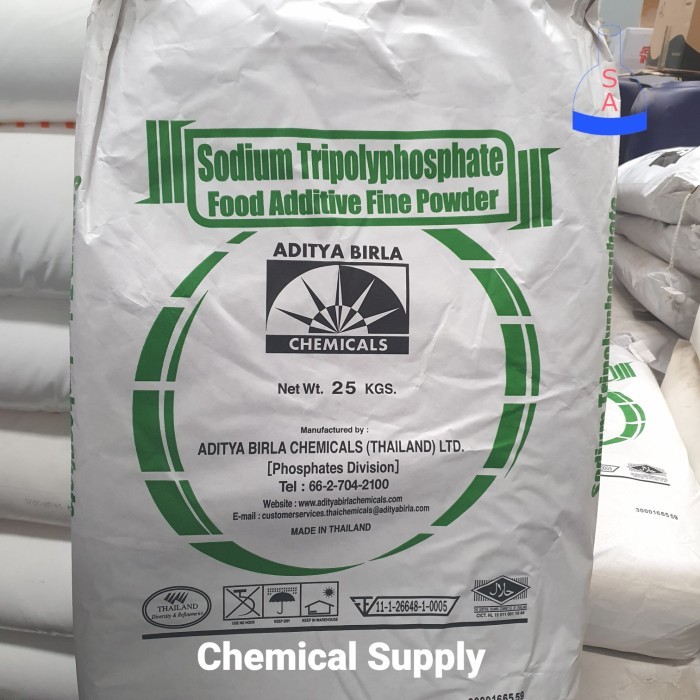 

STPP / Sodium Tripolyphosphate Food Grade Pengenyal Makanan - 25 kg