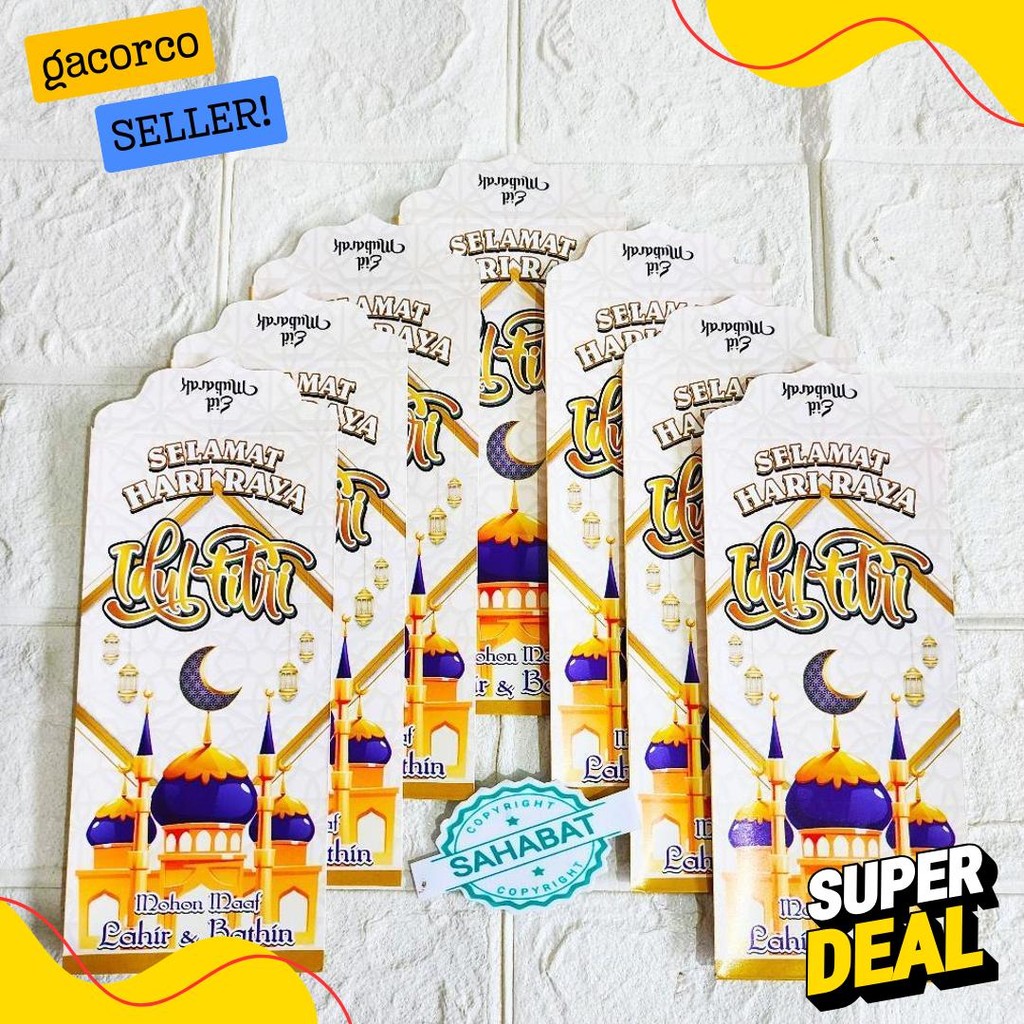 

[ 100 Pcs ] Amplop/Angpau Lebaran Idul Fitri Motif Masjid/Uang Dan Atm Ukuran Panjang Isi 100 Pcs Diskon Setengah Harga