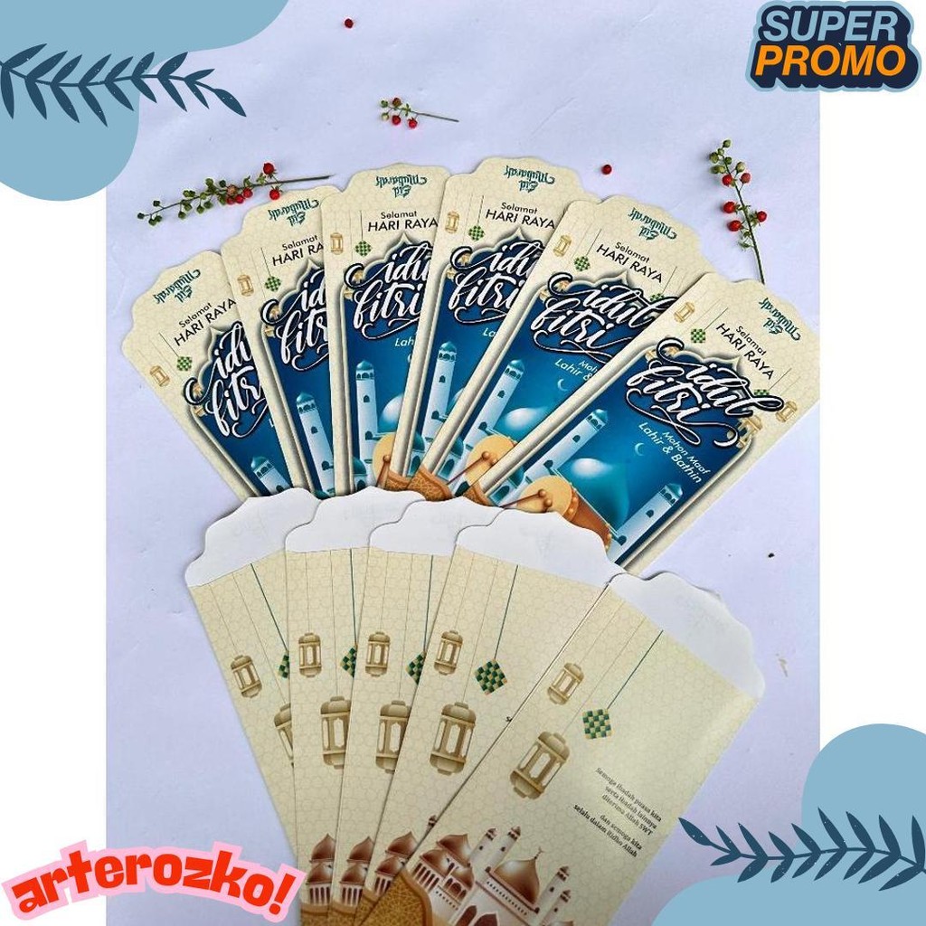 

(100 Lembar) Amplop Lebaran Panjang Isi 100 Lembar Tema Masjid / Angpao Thr Idul Fitri Hari Raya 1 Pak Isi 100 Lembar Diskon