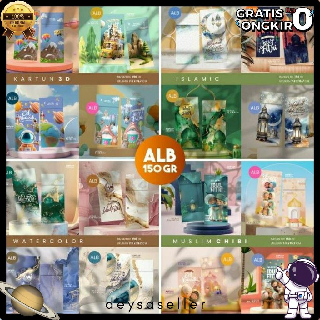 

Amplop Lebaran Murah (Isi 100Pcs) | Bahan Aster 150Gr | Isi 4 Desain (Sesuai Tema) | Grosir Amplop Terlaris! Produk Ini Banyak Dicari