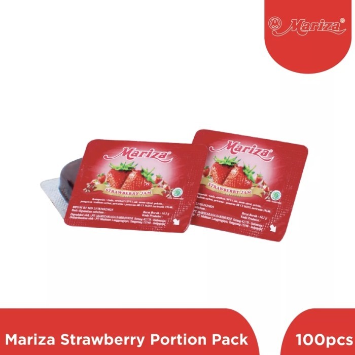 

mariza stroberi jam portion 100pc