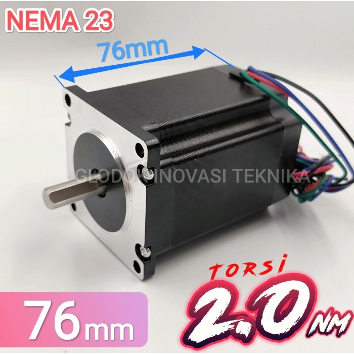 Motor Stepper 57 Steper Nema 23 Nema23 Cnc Router 2 Single Phase -76Mm