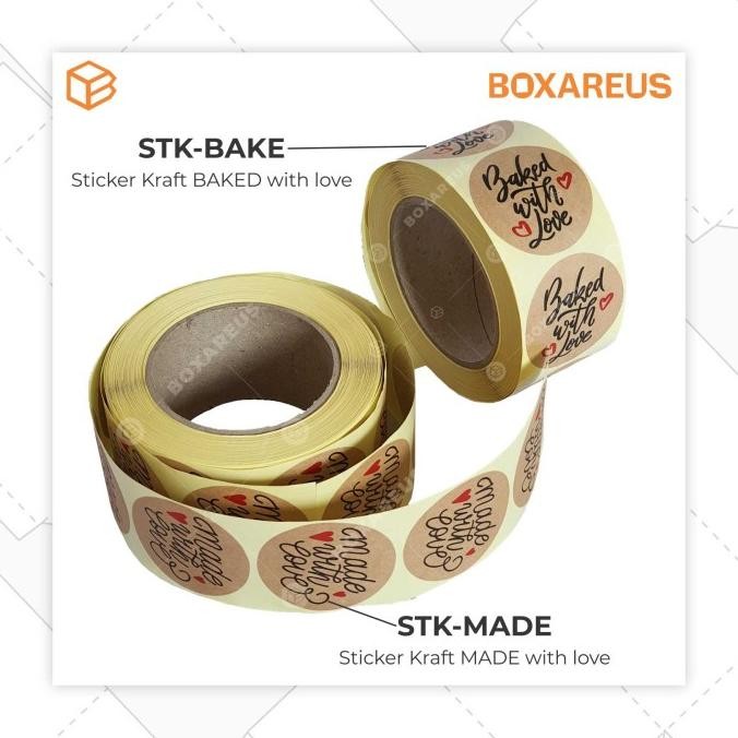 

Best Seller Stiker Kraft Made / Baked With Love | Sticker Label Seal Decor Limited Edition