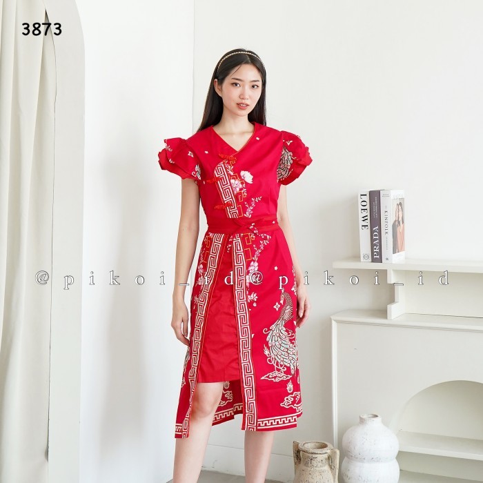 Dress batik wanita modern / gaun pesta batik wanita modern / dres batik katun wanita kekinian / gaun