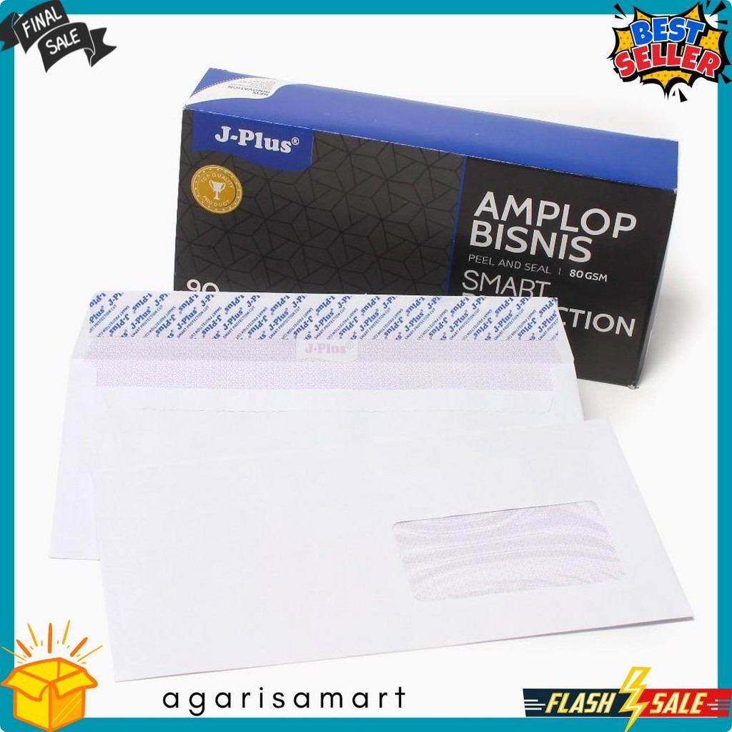 

J-Plus - Amplop Putih Jendela Kanan / Amplop Window No.90 Biru - Pack Diskon