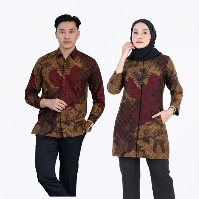 baju batik sarimbit pria dan wanita couple seragam kantor pesta gb46