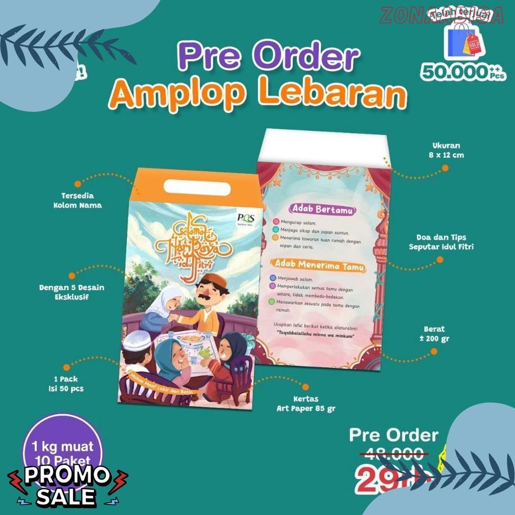 

Amplop Lebaran 2025 - Isi 50Pcs [Pustaka Hulwah] Diskon Setengah Harga