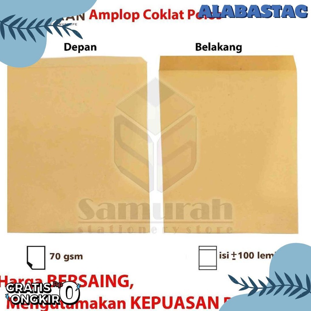 

Amplop Kertas Coklat Garan Ukuran A4 22 X 30 Cm / Amplop Dokumen 22X30 1 Pak Isi 100 Lembar Tebal 70 Gsm - Gram Flash Sale! Diskon Hingga 70%