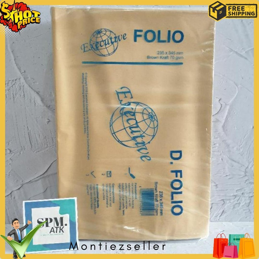 

( 100 Pcs ) Amplop Coklat Folio Executive Khusus Instant/Sameday Terlaris! Produk Ini Banyak Dicari