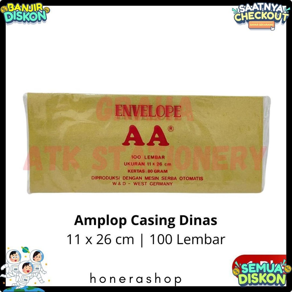

[1 Bungkus] Amplop Coklat Dinas Aa 11X26 Cm / Amplop Casing Dinas / Amplop Kesing Dinas Aa 11X26 Cm Diskon