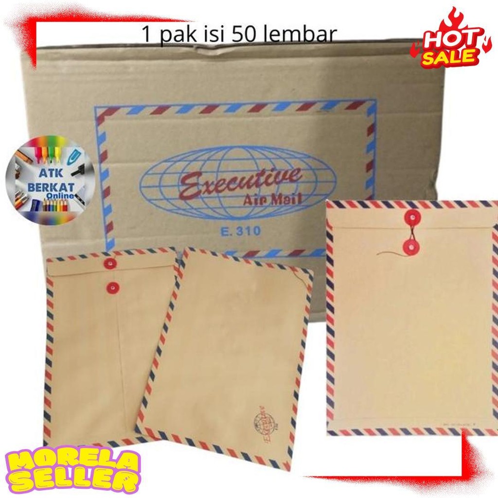 

[50 Pcs] Amplop Coklat Folio Tali Airmail 310 Executive Terlengkap Dan Termurah