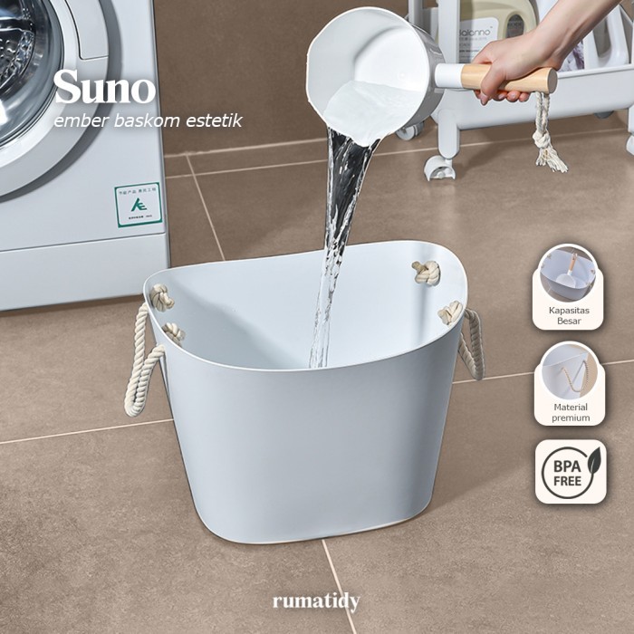 ASLI SUNO EMBER BASKOM PUTIH ESTETIK NORDIC STYLE MEWAH MULTIFUNGSI PERALATAN KAMAR MANDI TOILET