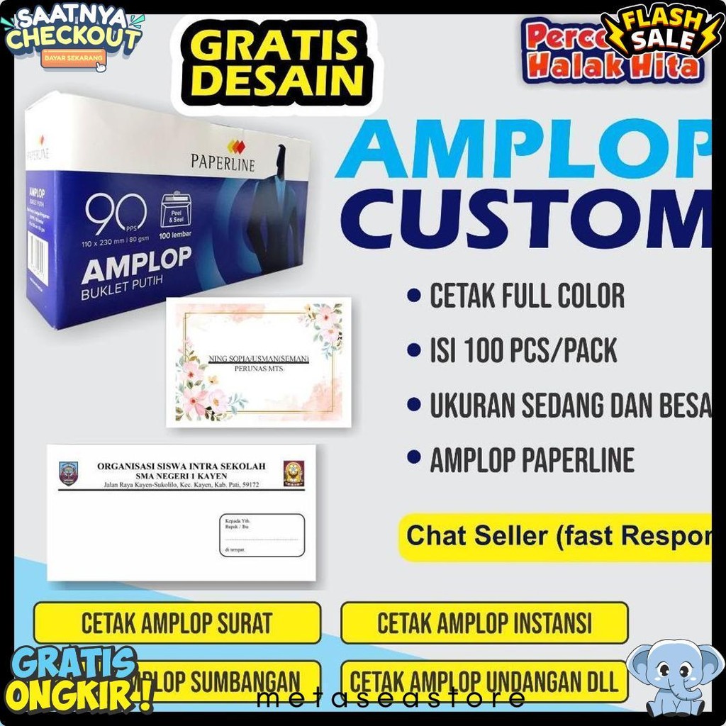 

Cetak Amplop / Cetak Amplop Custom / Amplop Instansi / Amplop Kondangan / Amplop Desain Custom Flash Sale! Diskon Hingga 70%