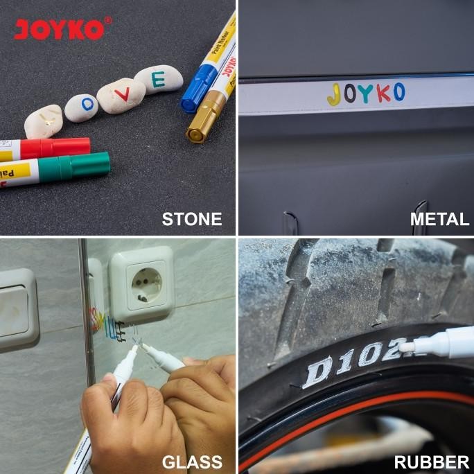 Joyko Paint Marker Permanent Spidol Cat Joyko Warna Putih Gold Silver