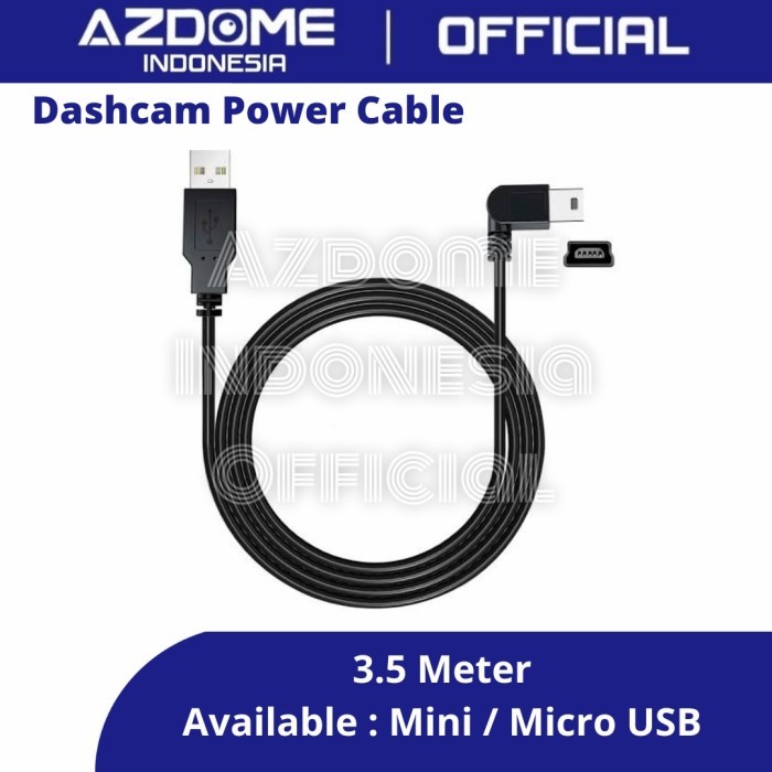 Kabel Micro / Mini Usb 3.5M Untuk Dashcam / Hp / Cctv