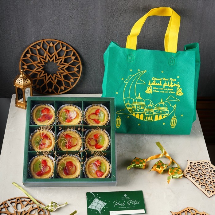 

Terbatas Tart susu mini buah Hampers idul Fitri paket isi 9 Lebaran!
