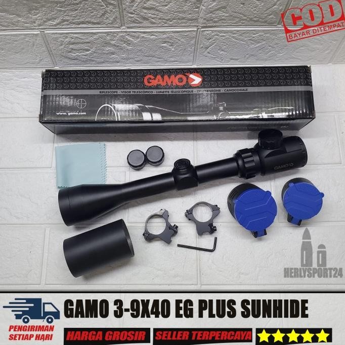 TELESCOPE GAMO 3-9X40 EG SUNHIDE TELESKOP GAMO 3-9X40 EG FLIP FLOP Terlaris