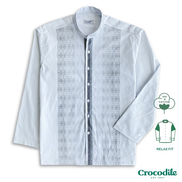 Crocodile Baju Koko Pria 0973 Lengan Panjang Original Katun Relax Fit Terbaru Best Quality Asli 100%