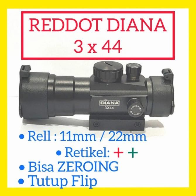 Reddot Diana 3x44 ( Reddot Bushell, Reddot BSA, Reddot GSR, Hakko ) Terlaris