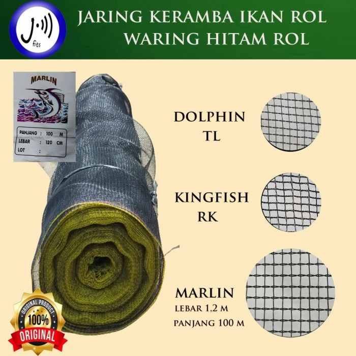 STOK TERBARU Waring Ikan Hitam Marlin Rol / jaring keramba ikan Rp;
