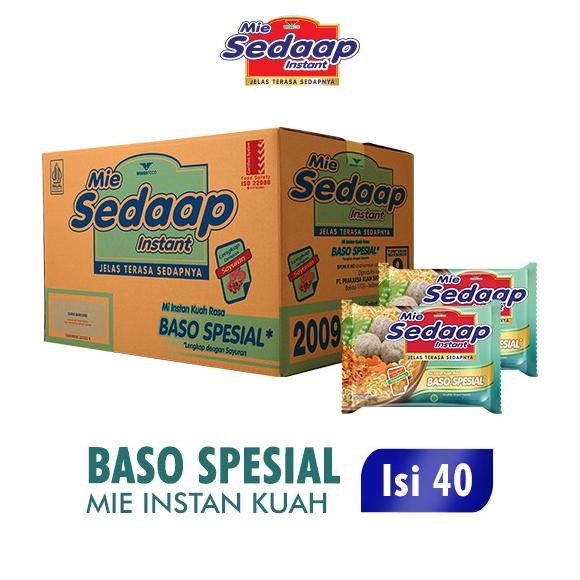 

Sedaap Mie Instan Baso Spesial 77 gr Dus (Isi 40 pcs)