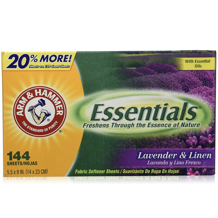

Arm & Hammer Essentials Dryer Sheets Lavender & Linen 144pcs