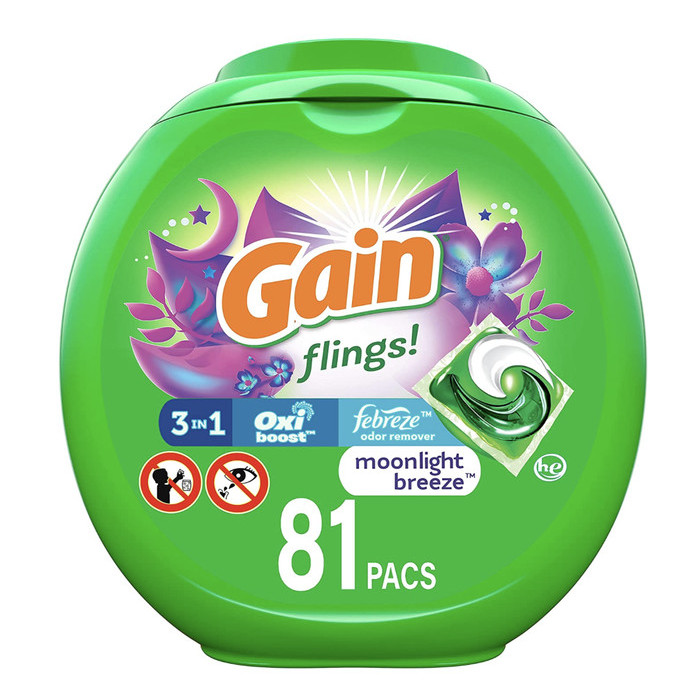

Gain flings! Laundry Detergent Soap Pods Breeze Scent 81pcs