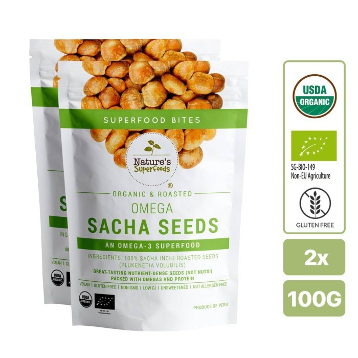 

Nature's Superfoods Organic Omega Sacha Inchi Seeds Bundle 2 X 100G