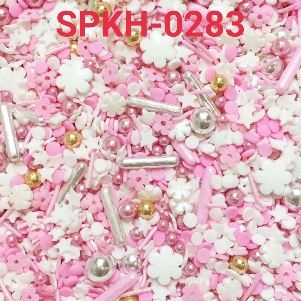 

SPKH-0283 Sprinkles sprinkle springkel 500gr mutiara bunga pink putih (SPRINKLES)