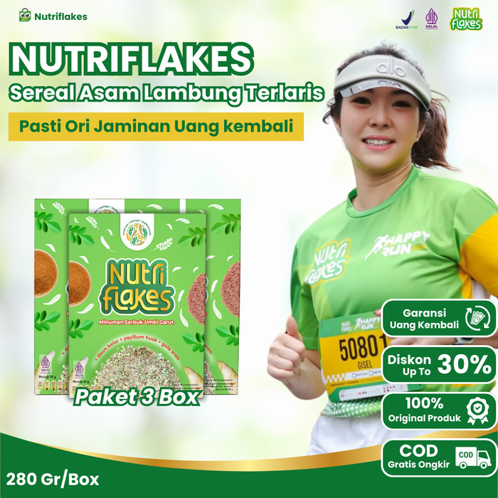 

NUTRIFLAKES SEREAL UMBI GARUT SOLUSI ASAM LAMBUNG DAN GERD PAKET 3 BOX