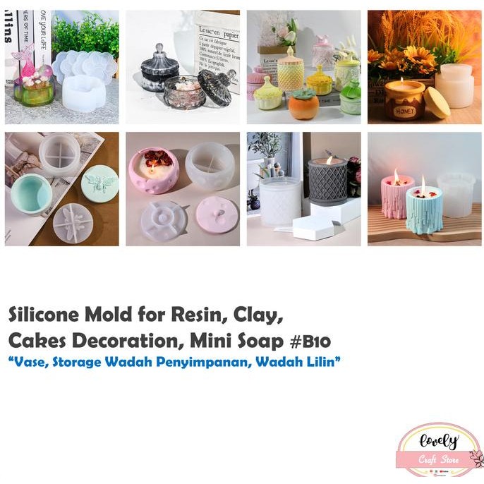 

READY CETAKAN RESIN EPOXY SILICONE MOLD CETAKAN PENDANT FOR RESIN, JEWELLERY, CLAY, CAKE DECORATION "VASE, STORAGE WADAH PENYIMPANAN, WADAH LILIN" #B10