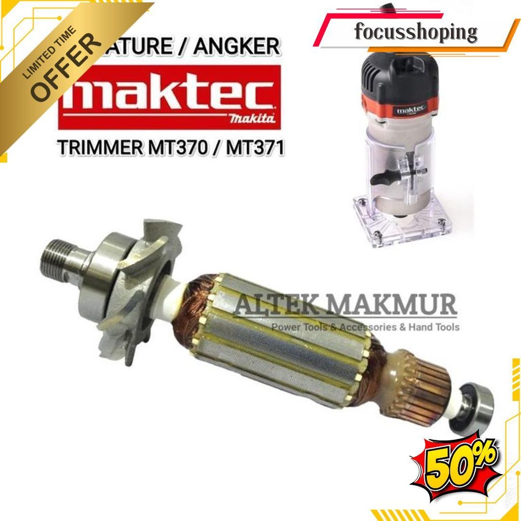 Sparepart Armature Mesin Trimmer Maktec Mt370 / Mt371 / Angker Dinamo Mesin Router Trimer Maktec Mt 