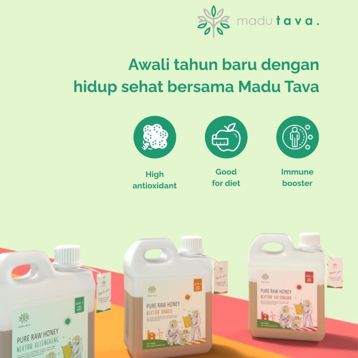 

MADU MURNI ASLI TAVA 1KG NEKTAR BUNGA 100% PURE RAW HONEY SARANG ALAMI