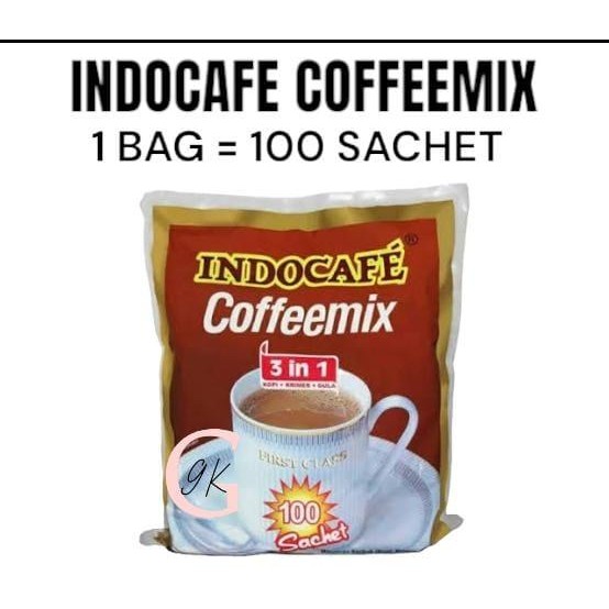 

ISI 100 ~ GOODKOPI ~ KOPI INDOCAFE COFFEEMIX 3IN1 PACK COFFEE COFFE ROBUSTA