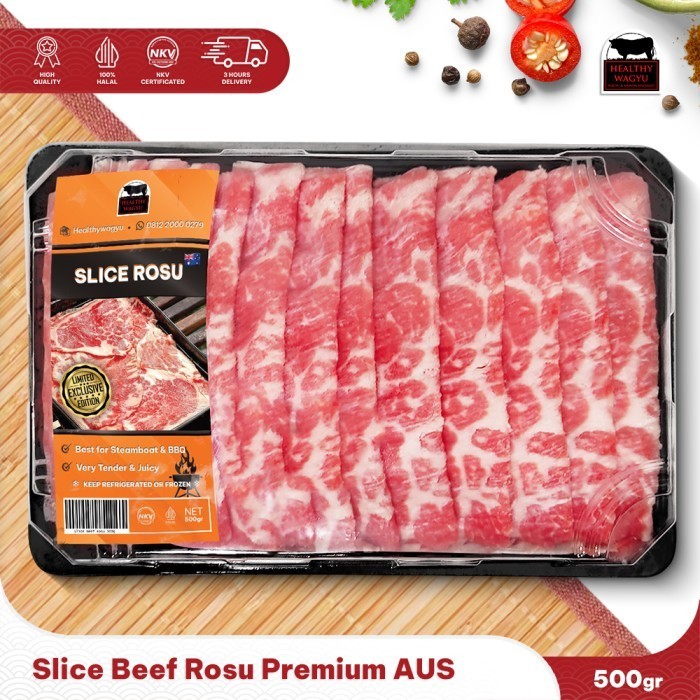 

Slice Beef Rosu Australia Halal 500gr Healthy Wagyu