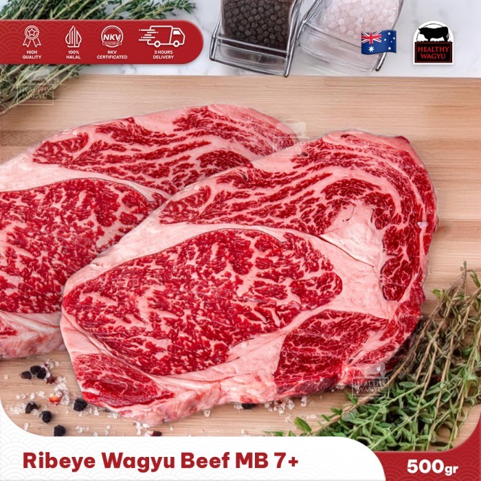 

Australian Premium Wagyu Ribeye Steak Mb 7+ 500gr Healthy Wagyu
