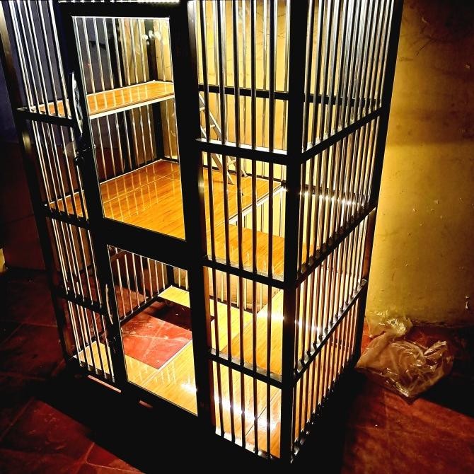 kandang kucing aluminium 2 tingkat