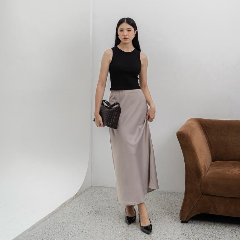 Millie Satin Skirt / Rok Satin / Midi Satin Skirt