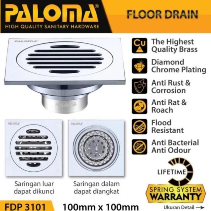 PALOMA FDP 3101 FLOOR DRAIN SARINGAN KAMAR MANDI ANTI BAU FDP3101