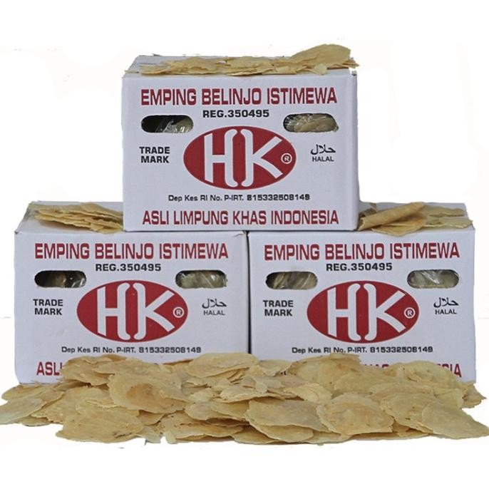

Emping Melinjo Mentah Merk HK Asli Limpung Kering Tipis